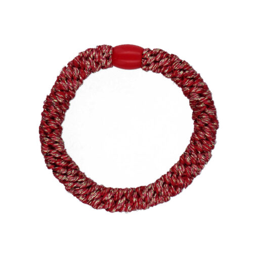 Flettet Hårelastik - Glitter Scarlet red