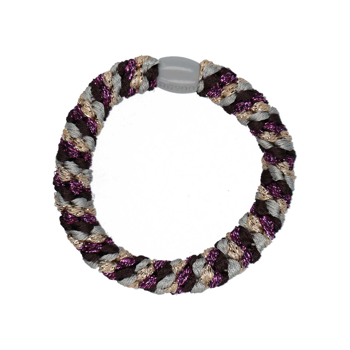 Flettet Hårelastik - Multi Purple, gold, brown