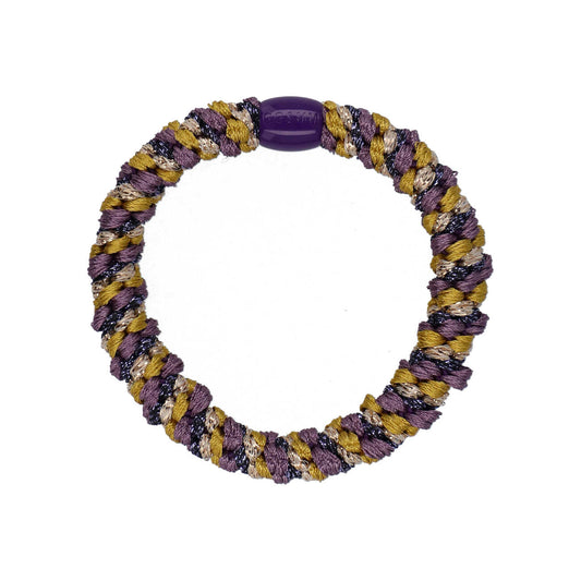 Flettet Hårelastik - Multi Purple, dijon glitter