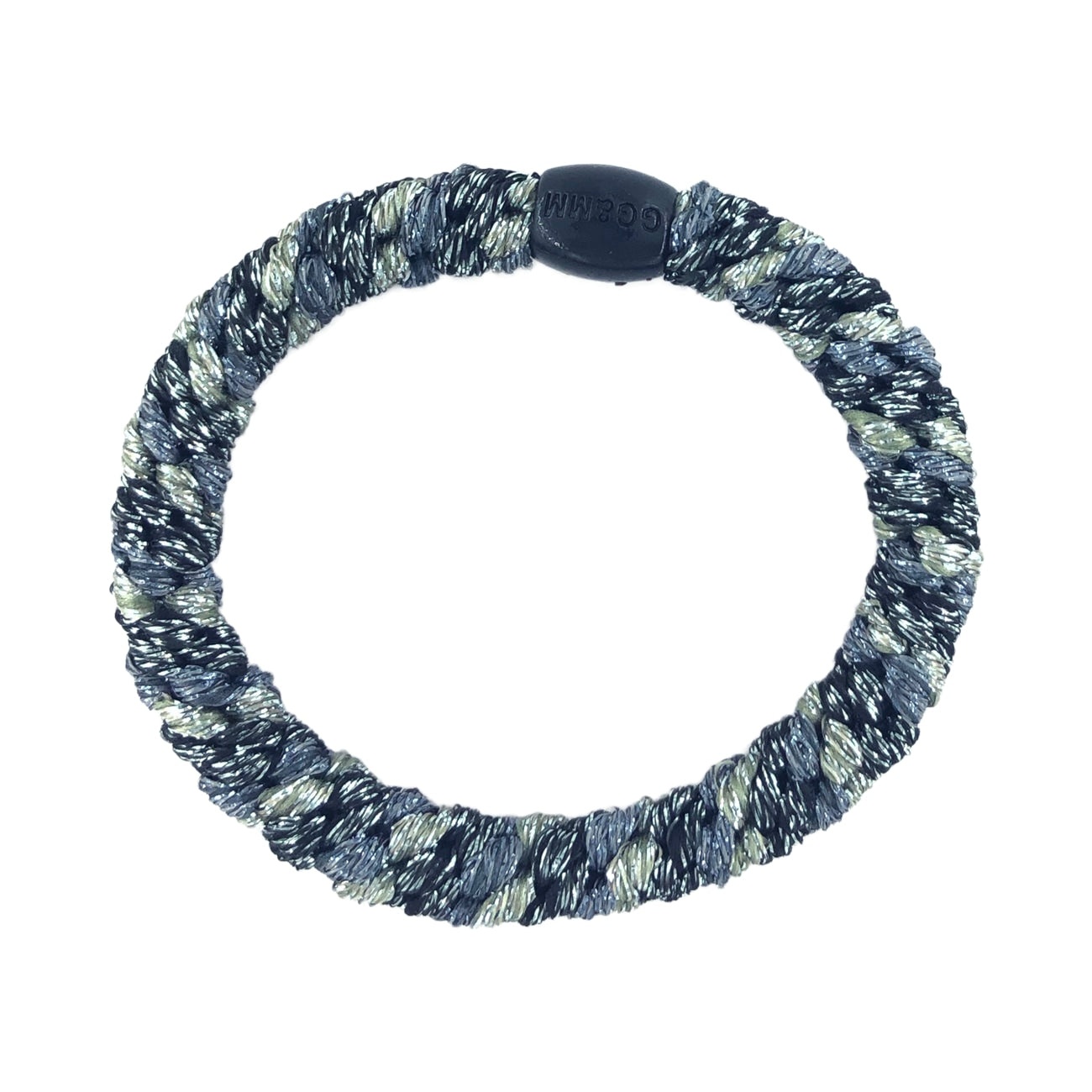 Flettet Hårelastik - Glitter Dusty Green/Blue, Dark Green/Grey