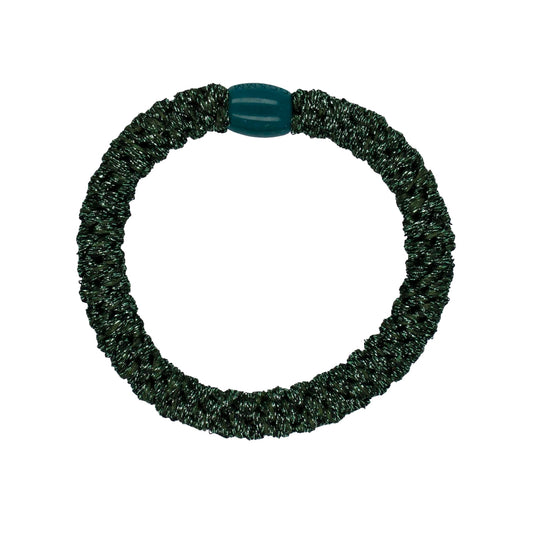 Flettet Hårelastik - Glitter Green
