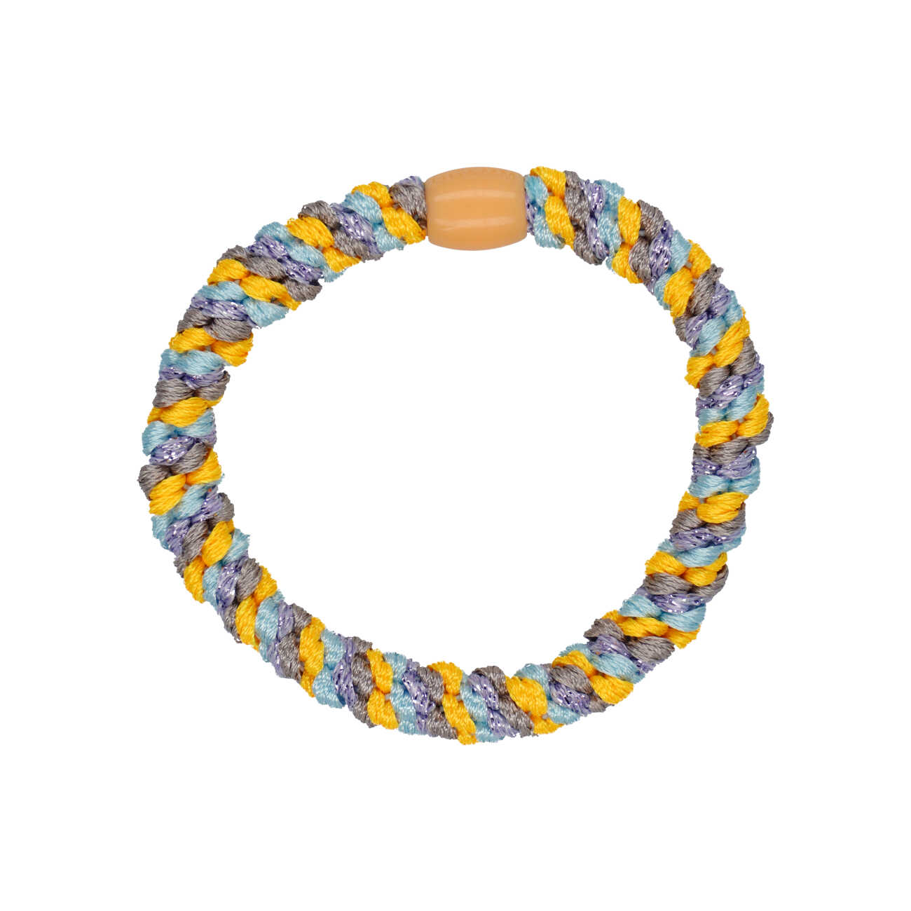 Flettet Hårelastik - Multi Light Blue, Purple & Orange