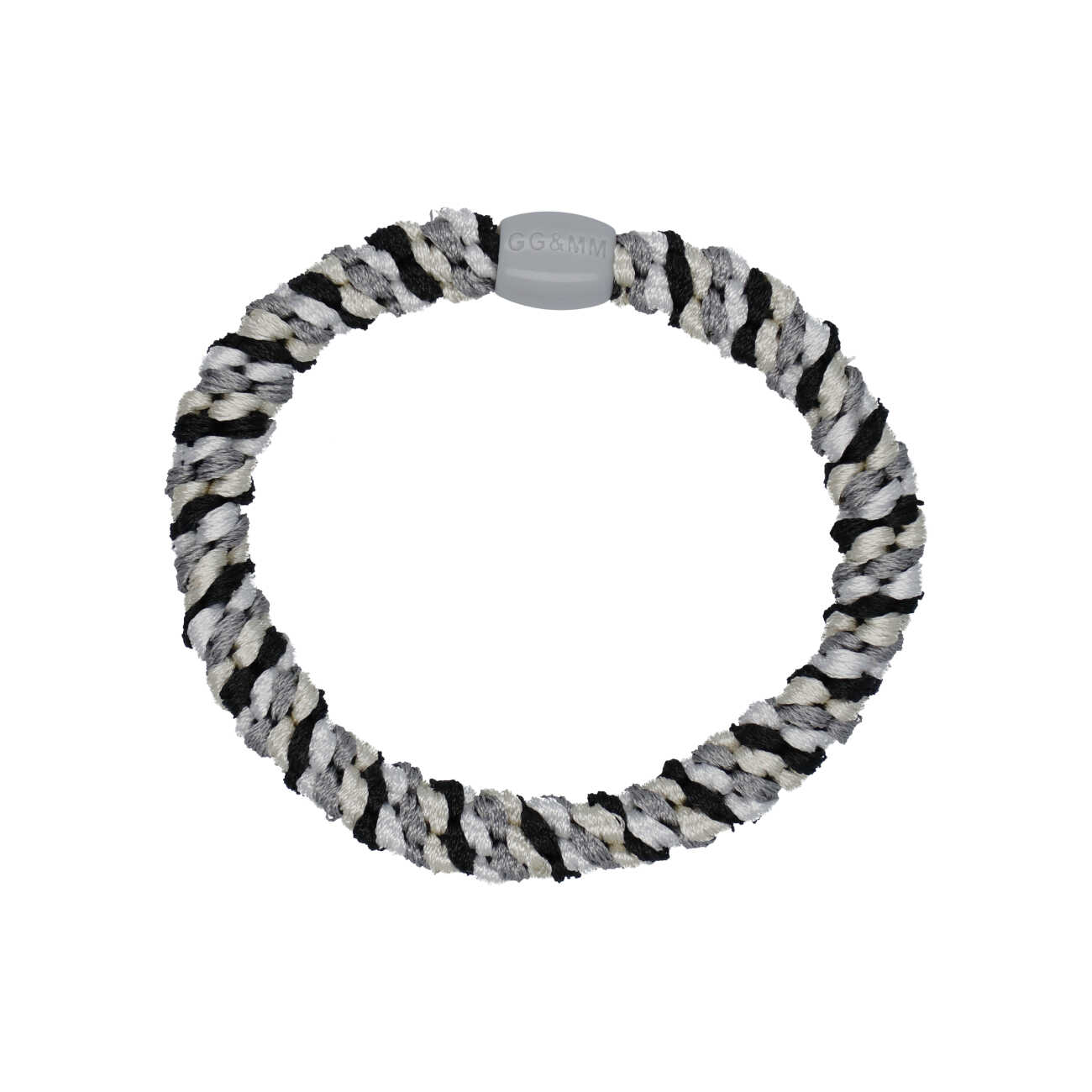Flettet Hårelastik - Multi Grey & Black