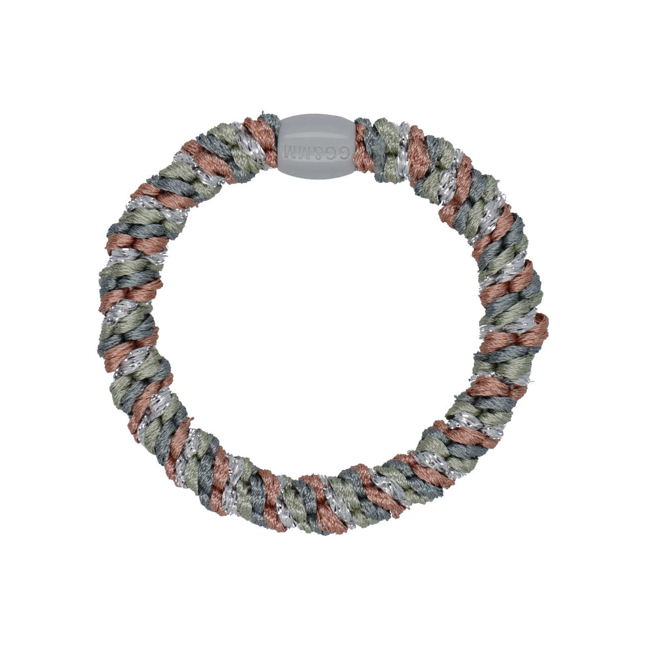 Flettet Hårelastik - Multi Green, Bronze & Silver