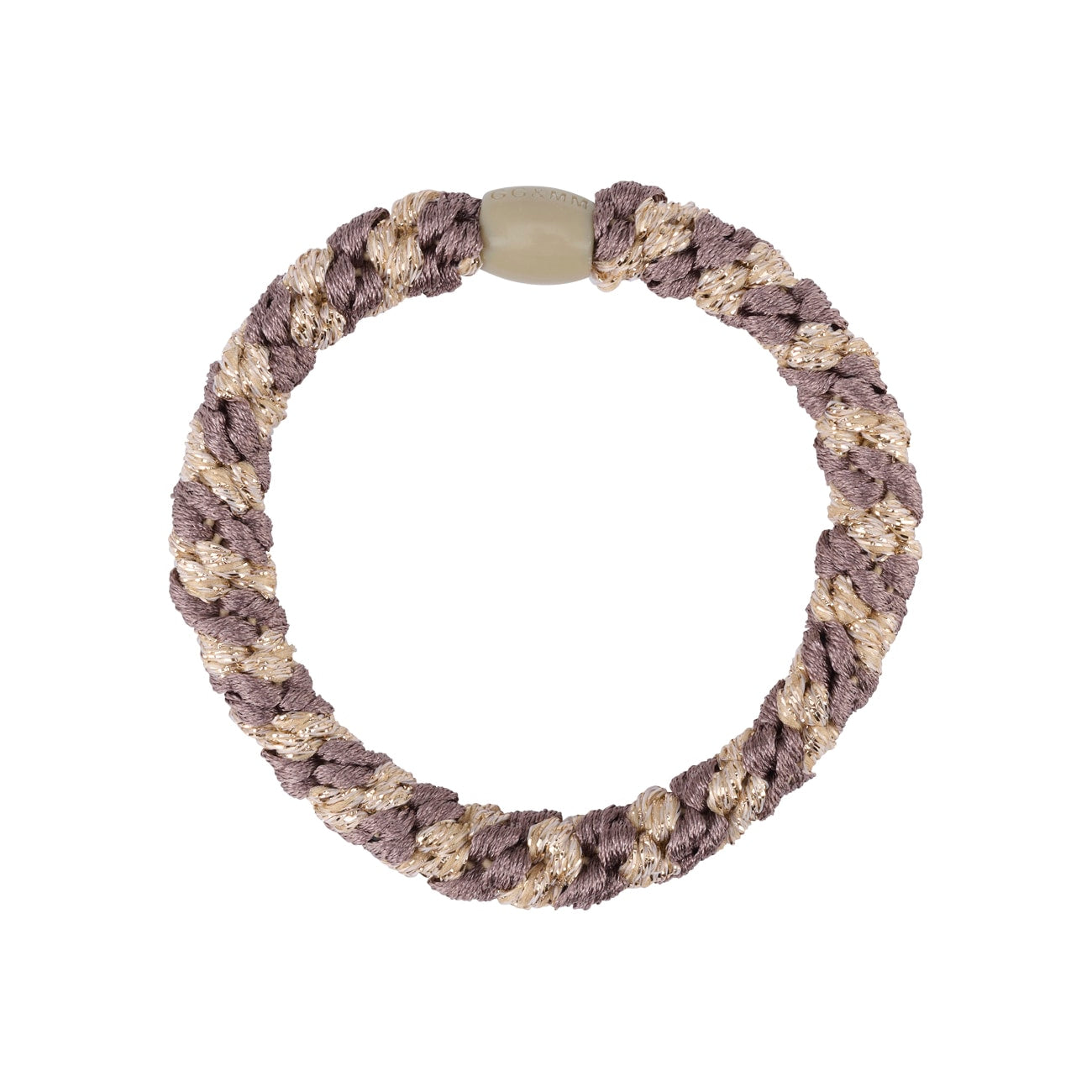 Flettet Hårelastik - Multi Glitter Brun/Guld