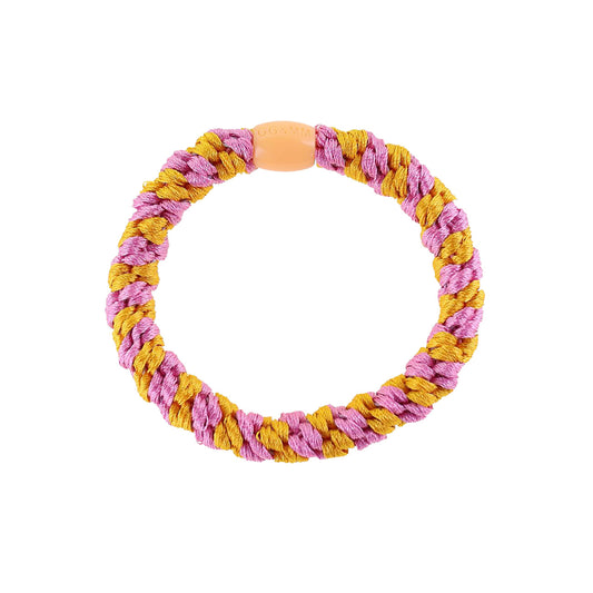Flettet Hårelastik - Multi Pink/Karry