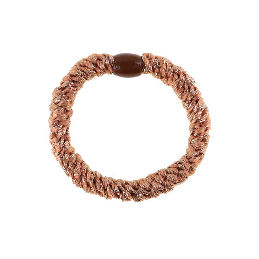 Flettet Hårelastik - Fersken/Kobber