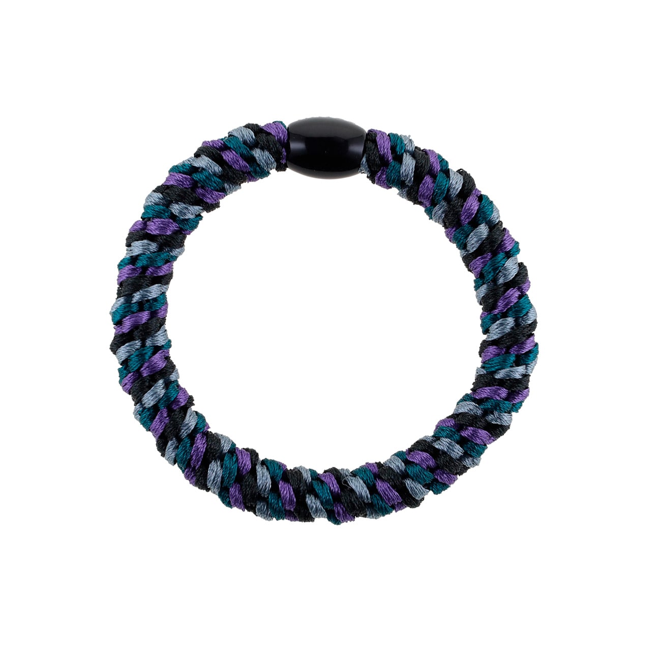 Flettet Hårelastik - Sort/Blå/Lilla