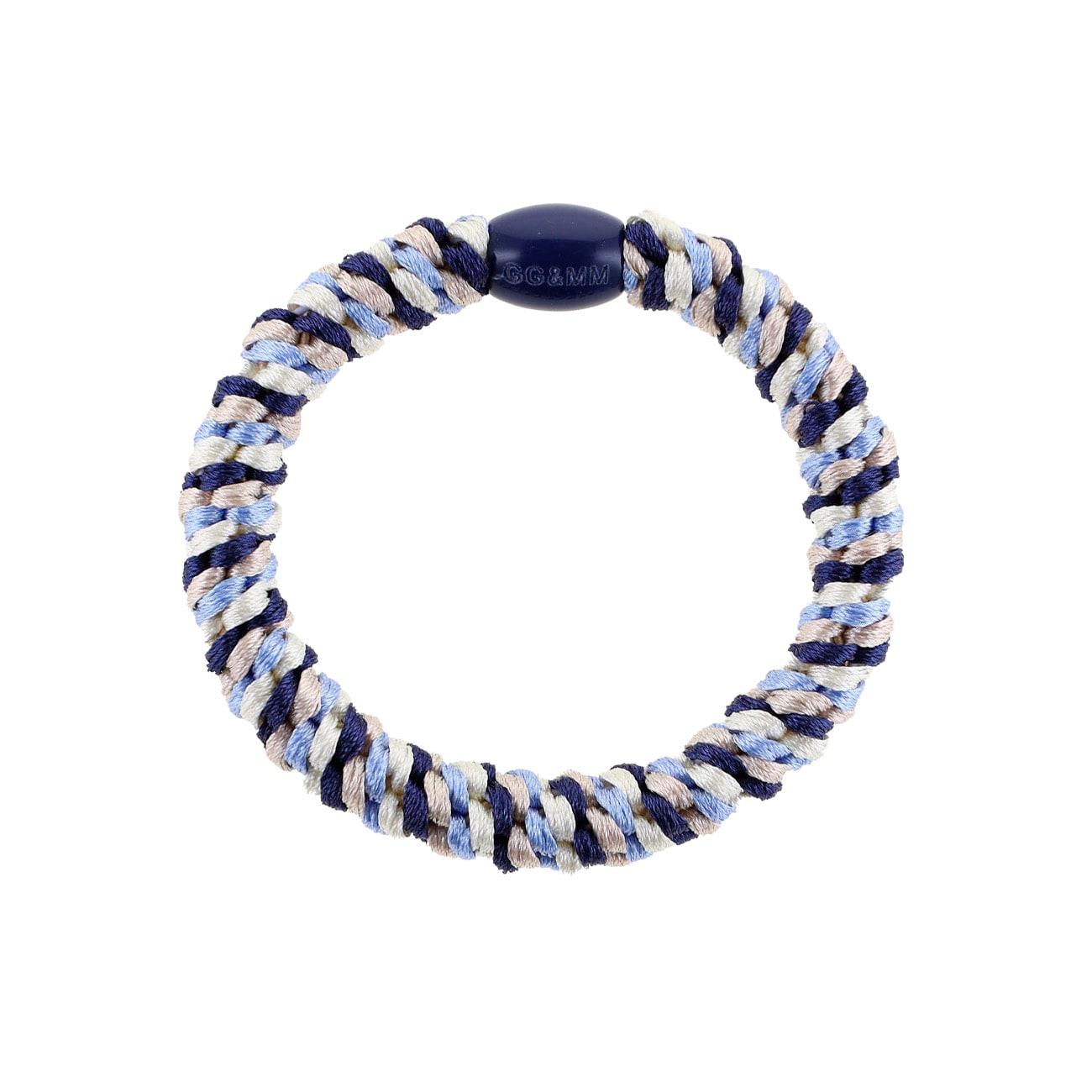 Flettet Hårelastik - Creme/Blå