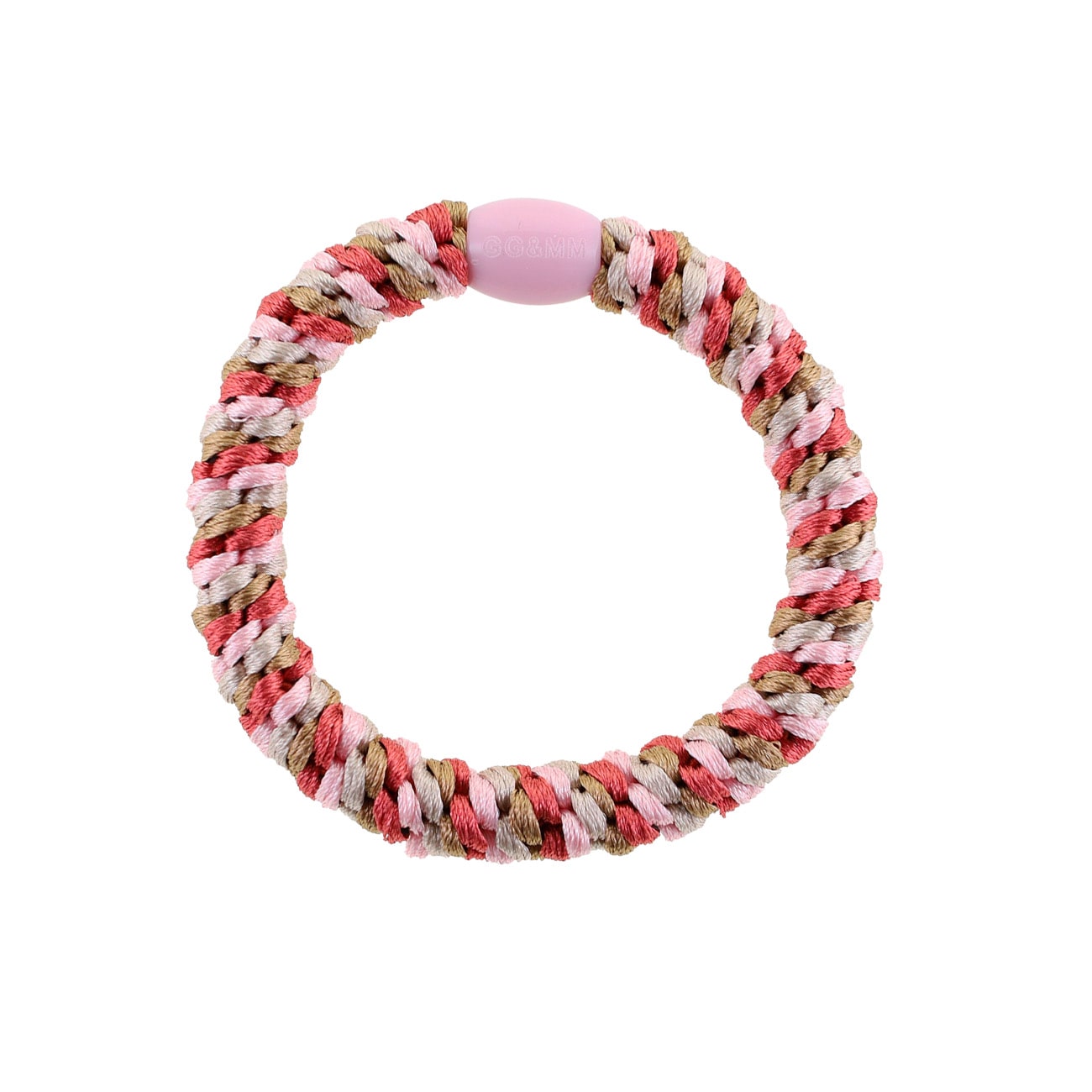 Flettet Hårelastik - Rosa/Pink/Beige
