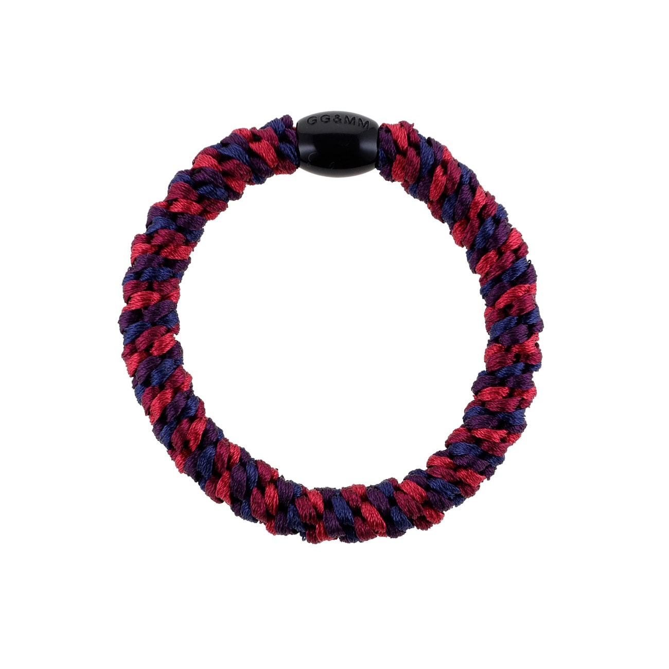 Flettet Hårelastik - Mørkeblå/Mørk Pink