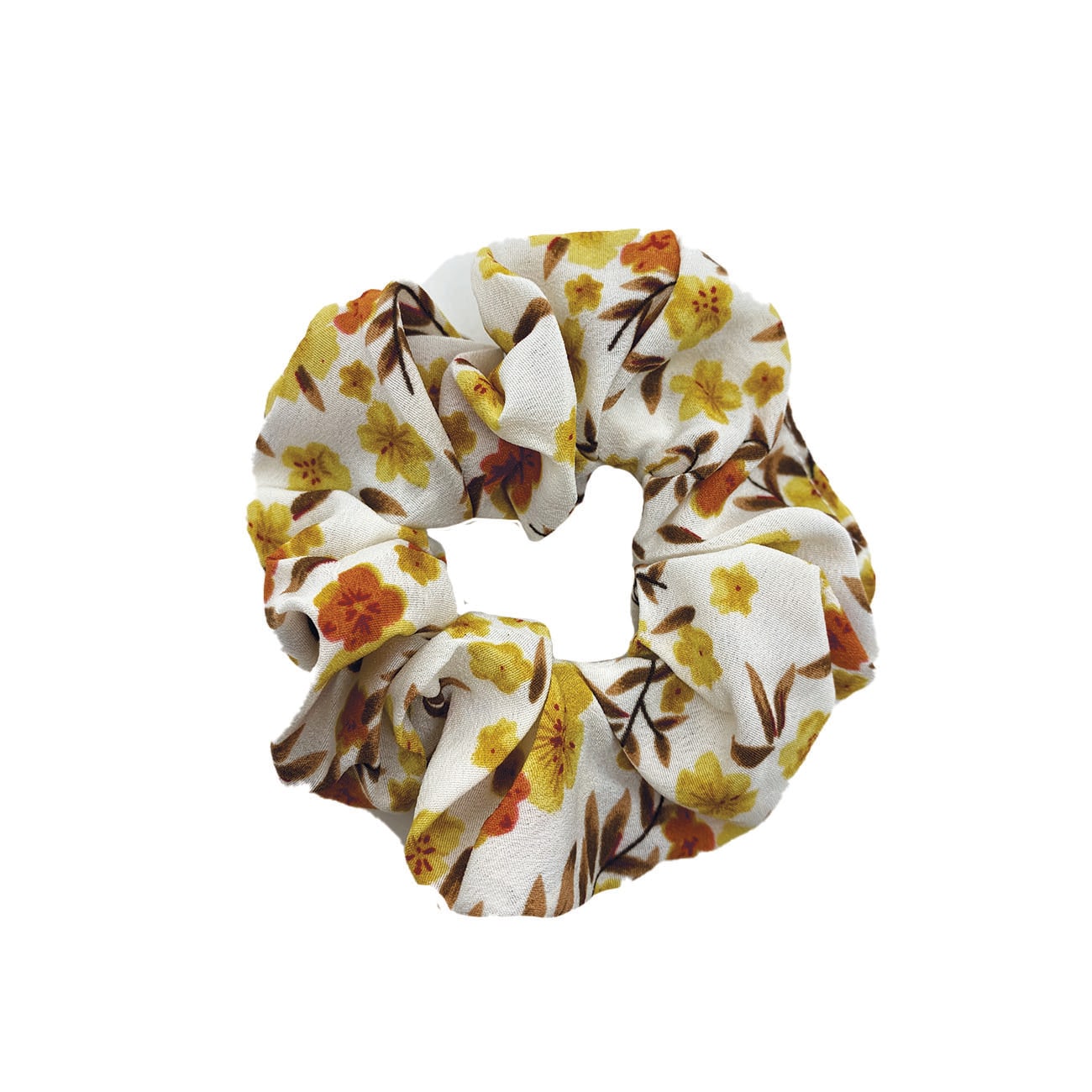 Fleur Scrunchie - Gul/Orange