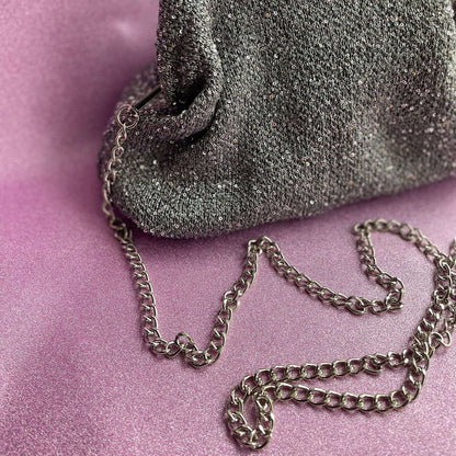 Alba Clutch - Sølvfarvet Glimmer