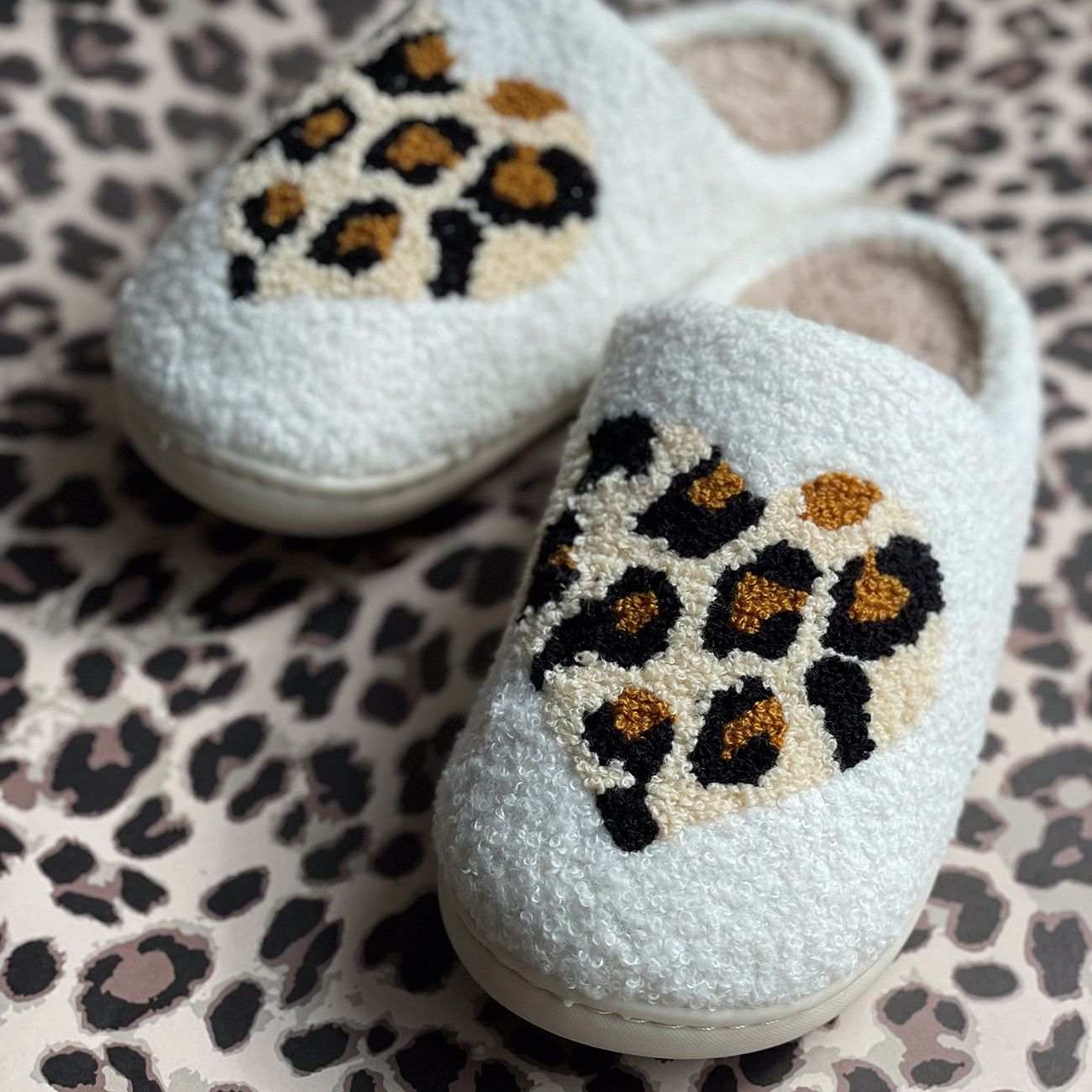 Slippers Hjerter - Leo/Creme