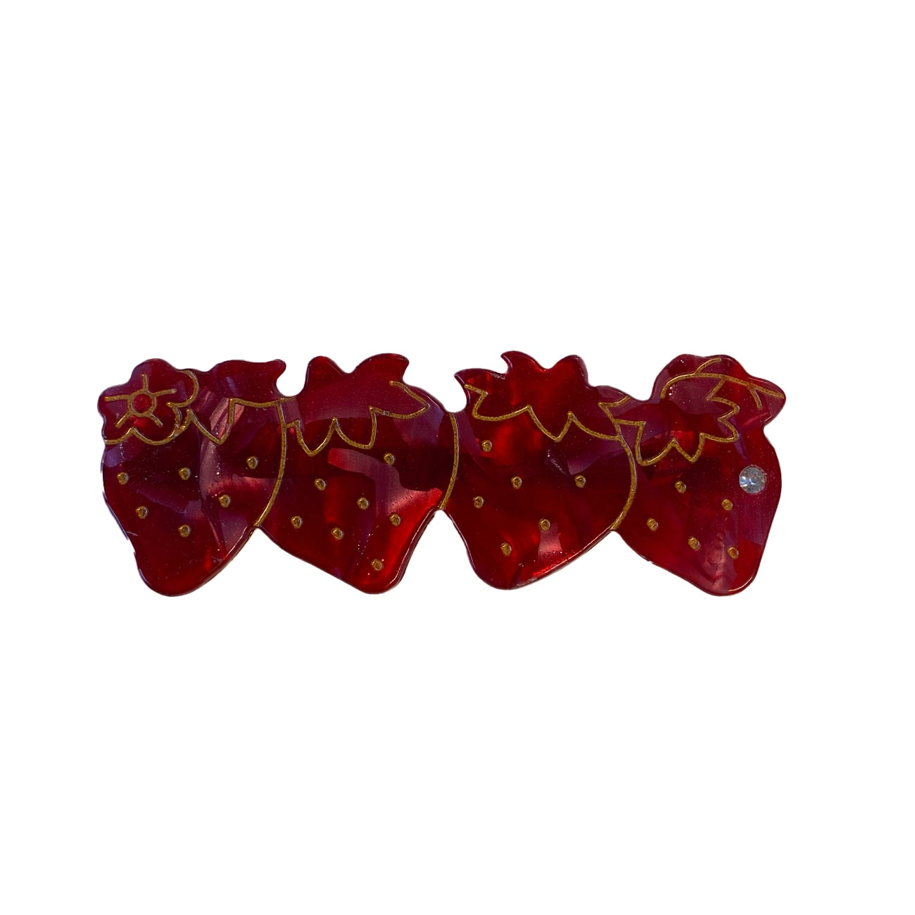 Hårspænde - Rød Jordbær
