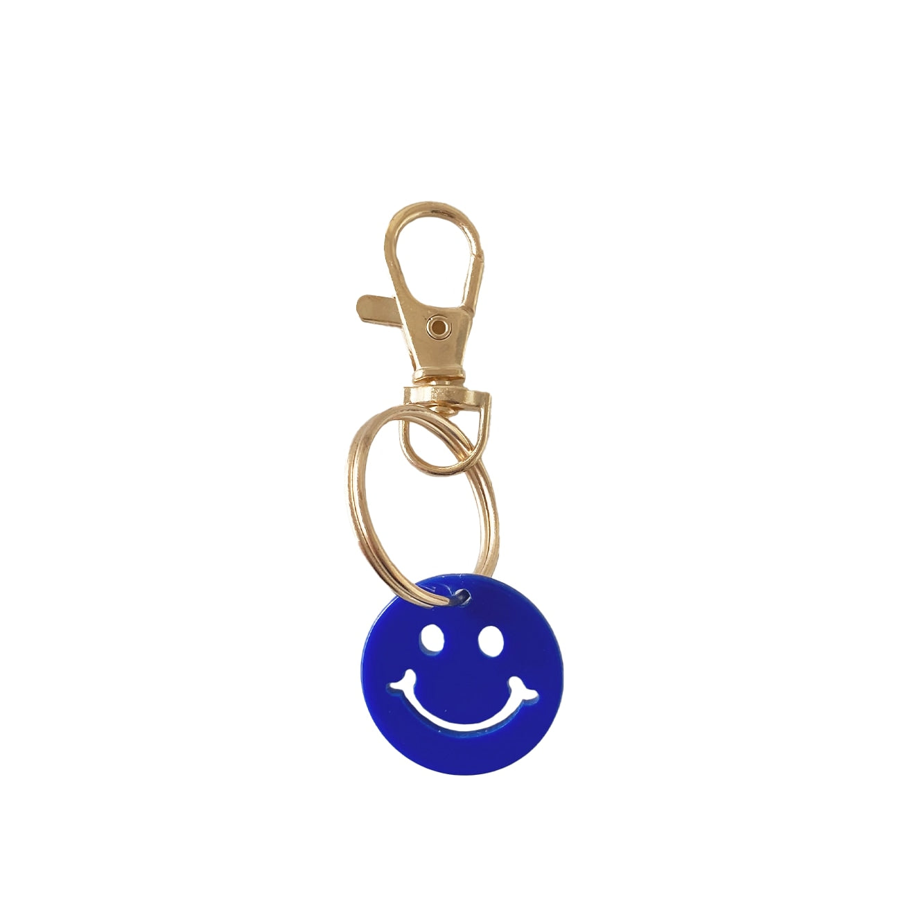 Smiley Nøglering - Koboltblå
