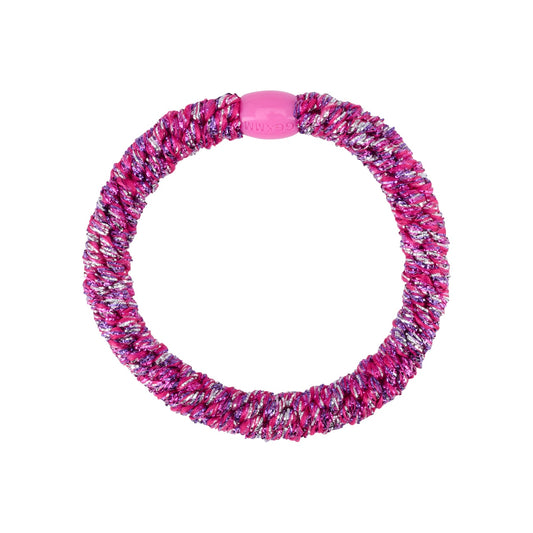 Flettet Hårelastik - Multi Pink Glitter